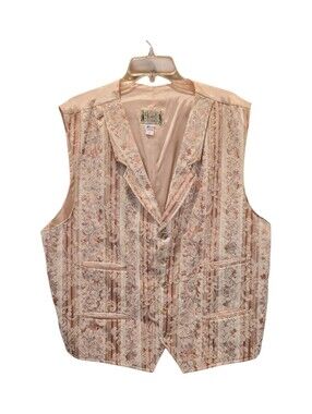 Mens XXL Classic Old West Styles Vest Western Paisley Brocade Pockets Cowboy